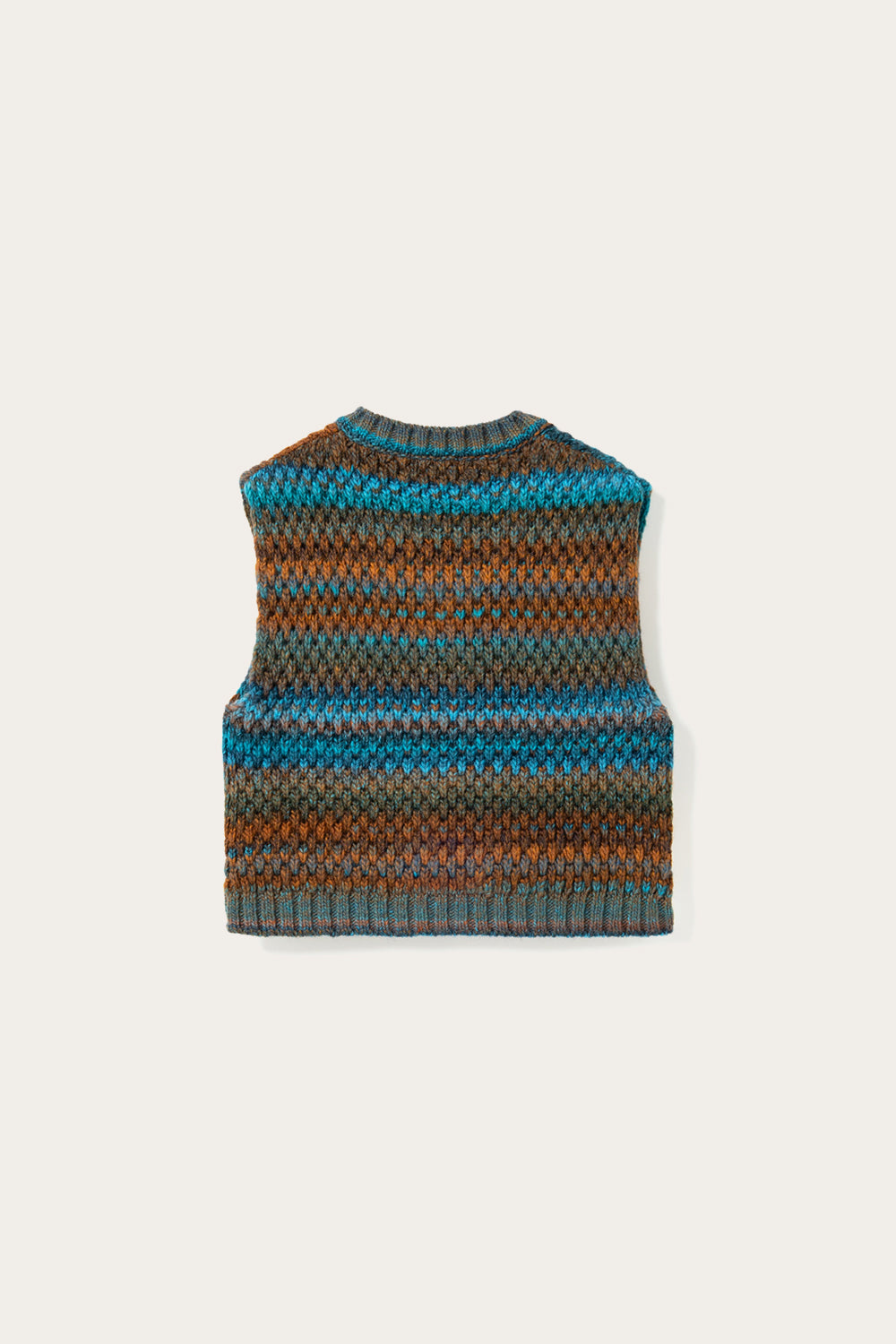 Gio Knit Vest Turquoise Brown Mix
