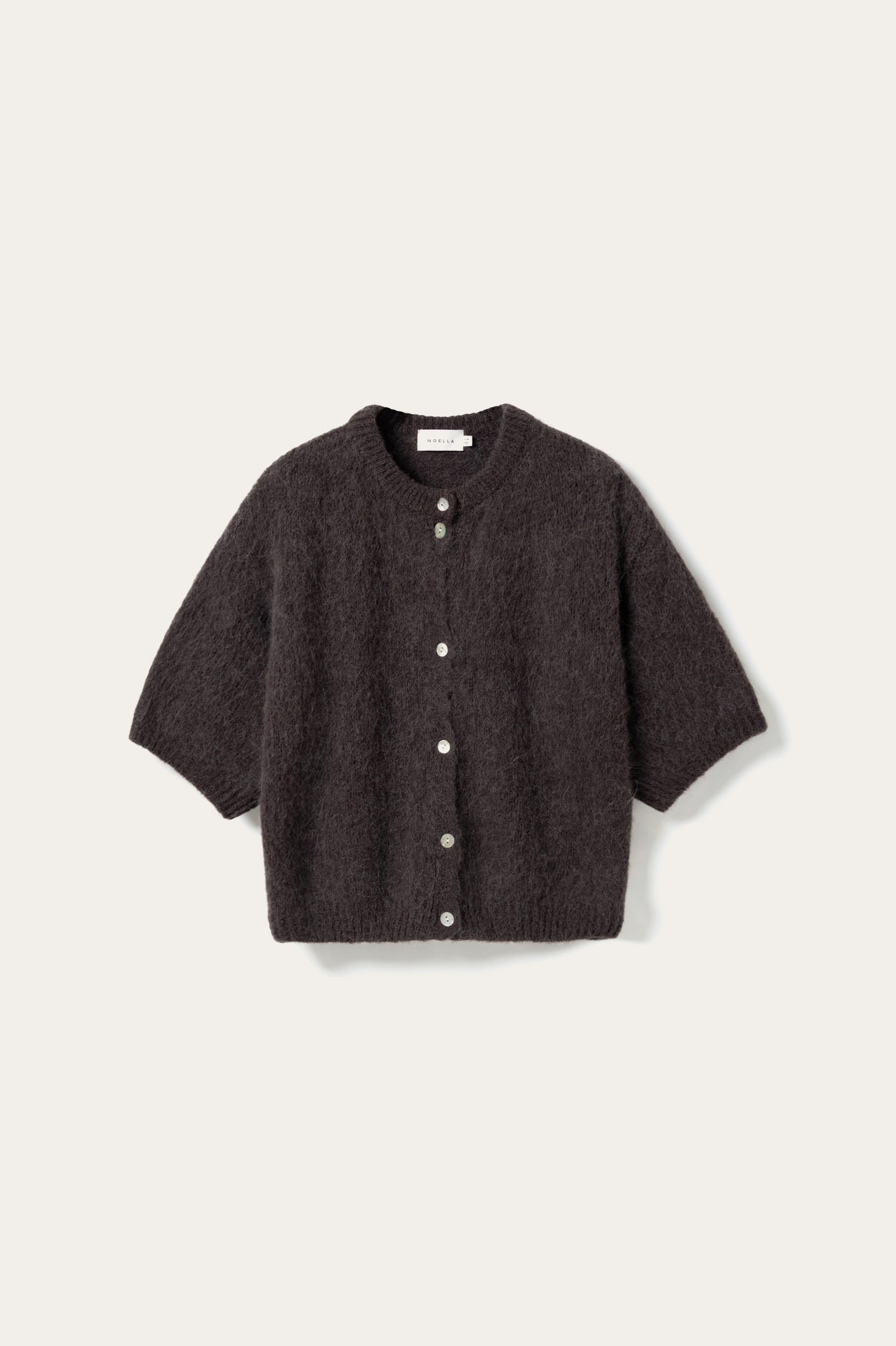 N-Kae SS Knit Cardigan Chocolate