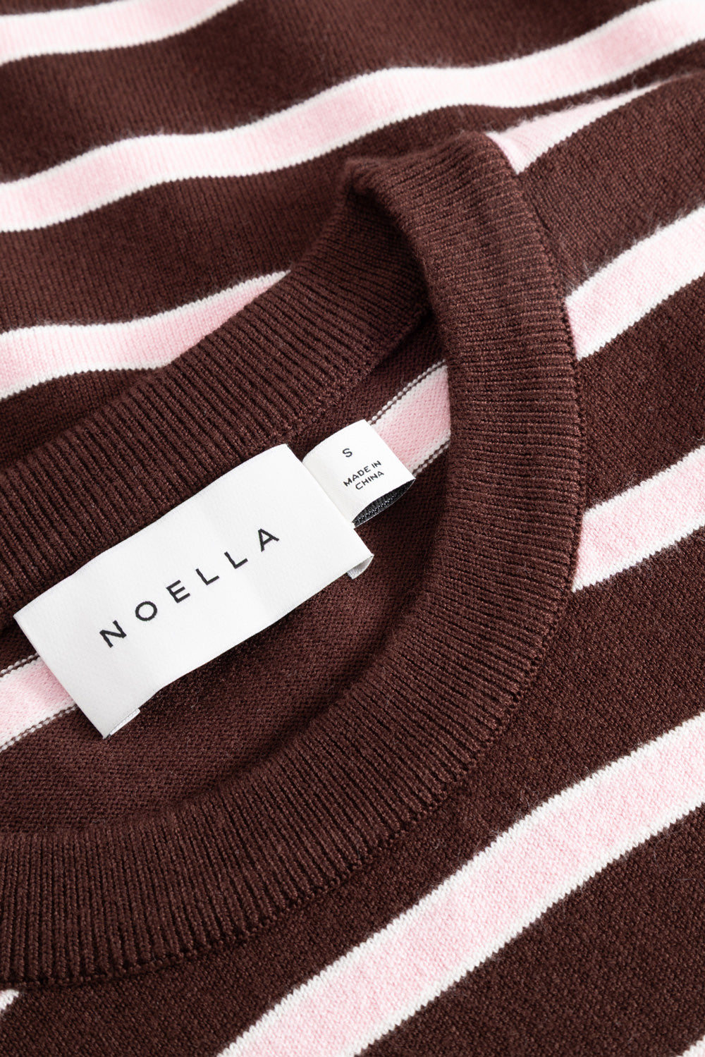 N-Muna LS Knit Dannia Blush Chocolate Stripe
