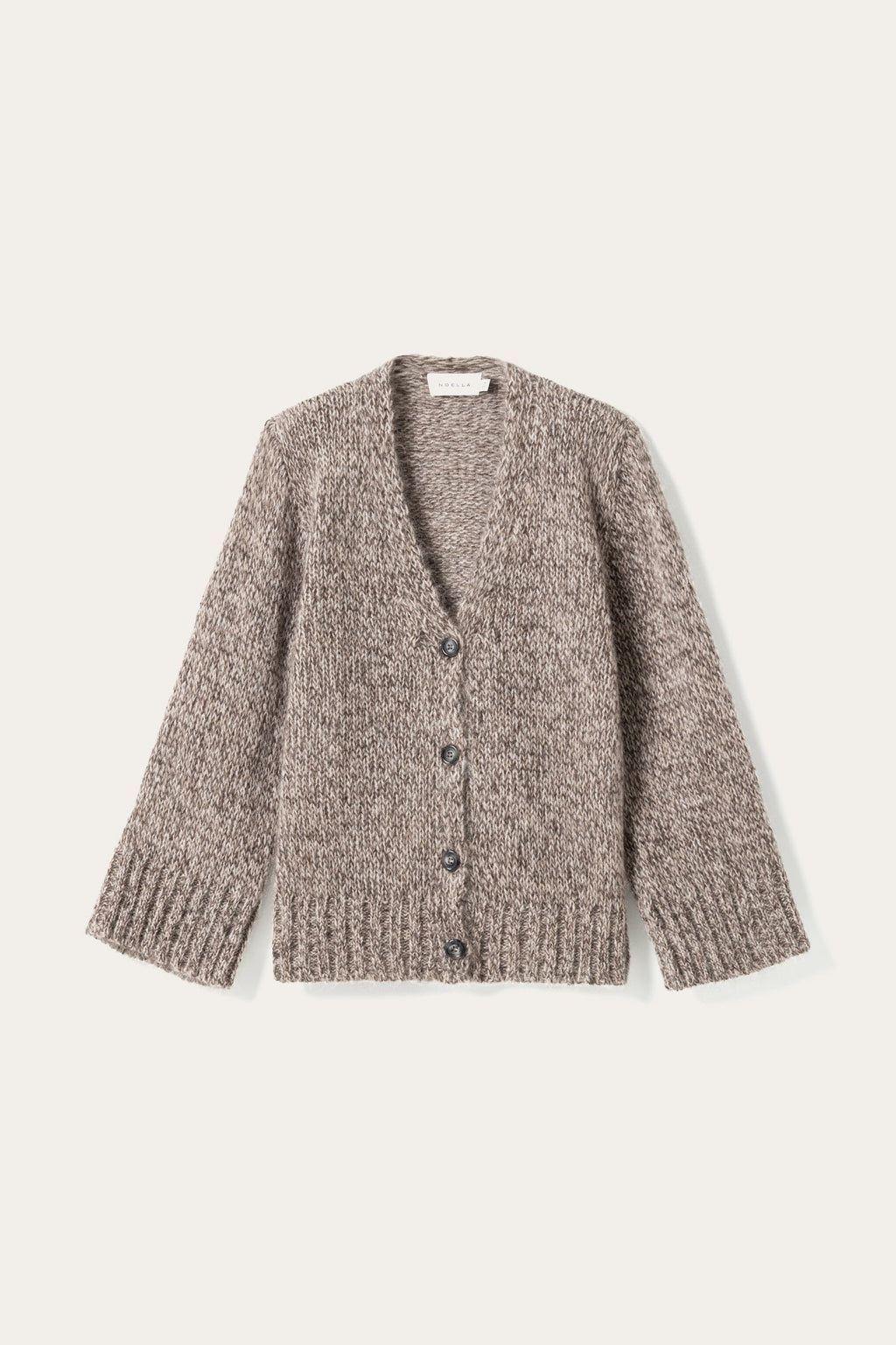 N-Maile Knit Cardigan Grey Beige Mix
