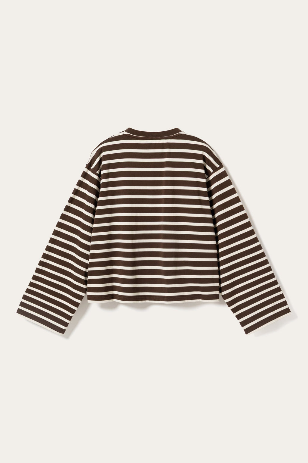N-Maple LS T-Shirt Eton Brown Ivory Stripe