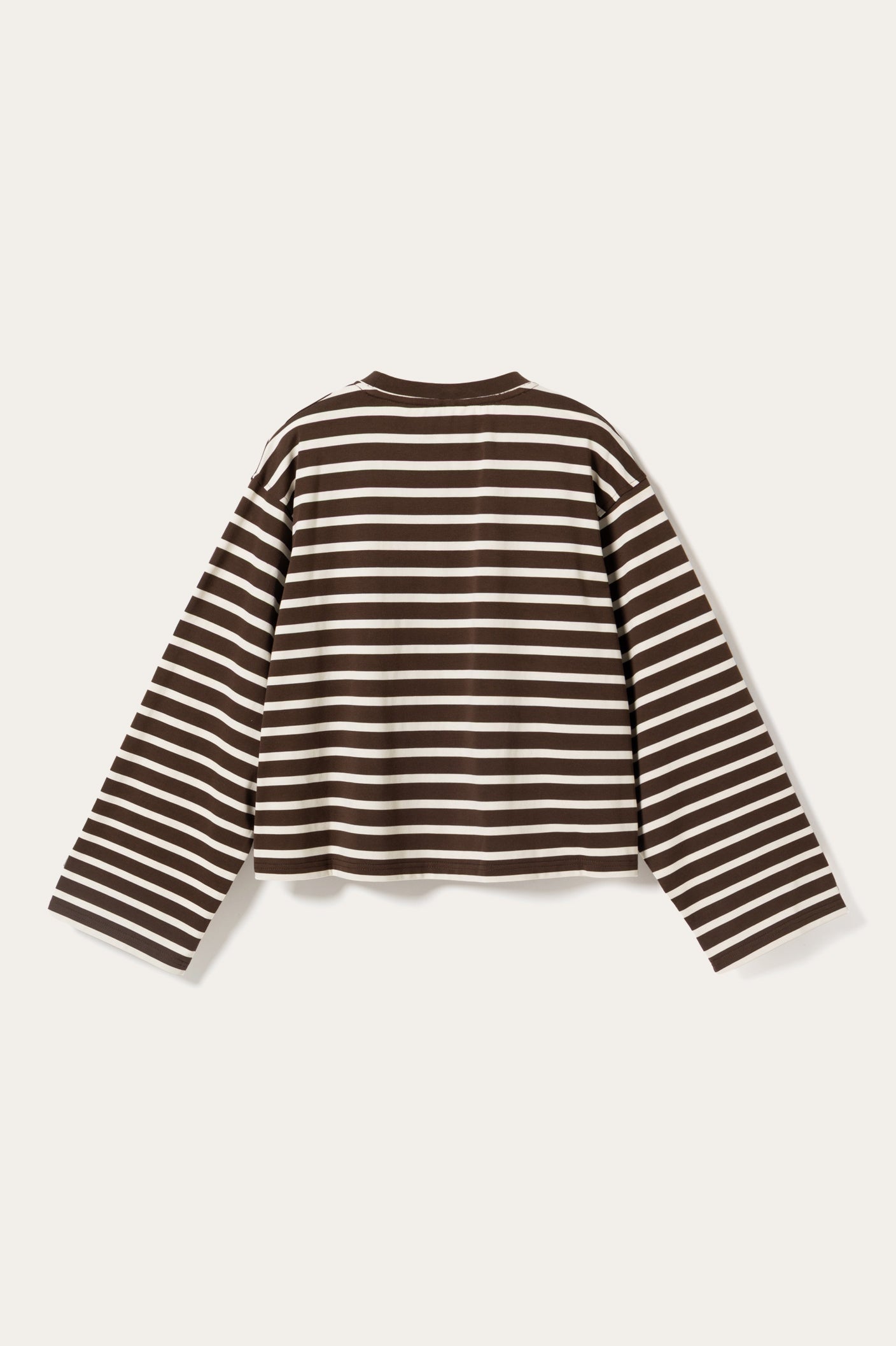 N-Maple LS T-Shirt Eton Brown Ivory Stripe
