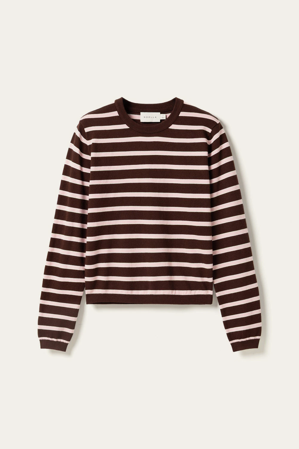N-Muna LS Knit Dannia Blush Chocolate Stripe