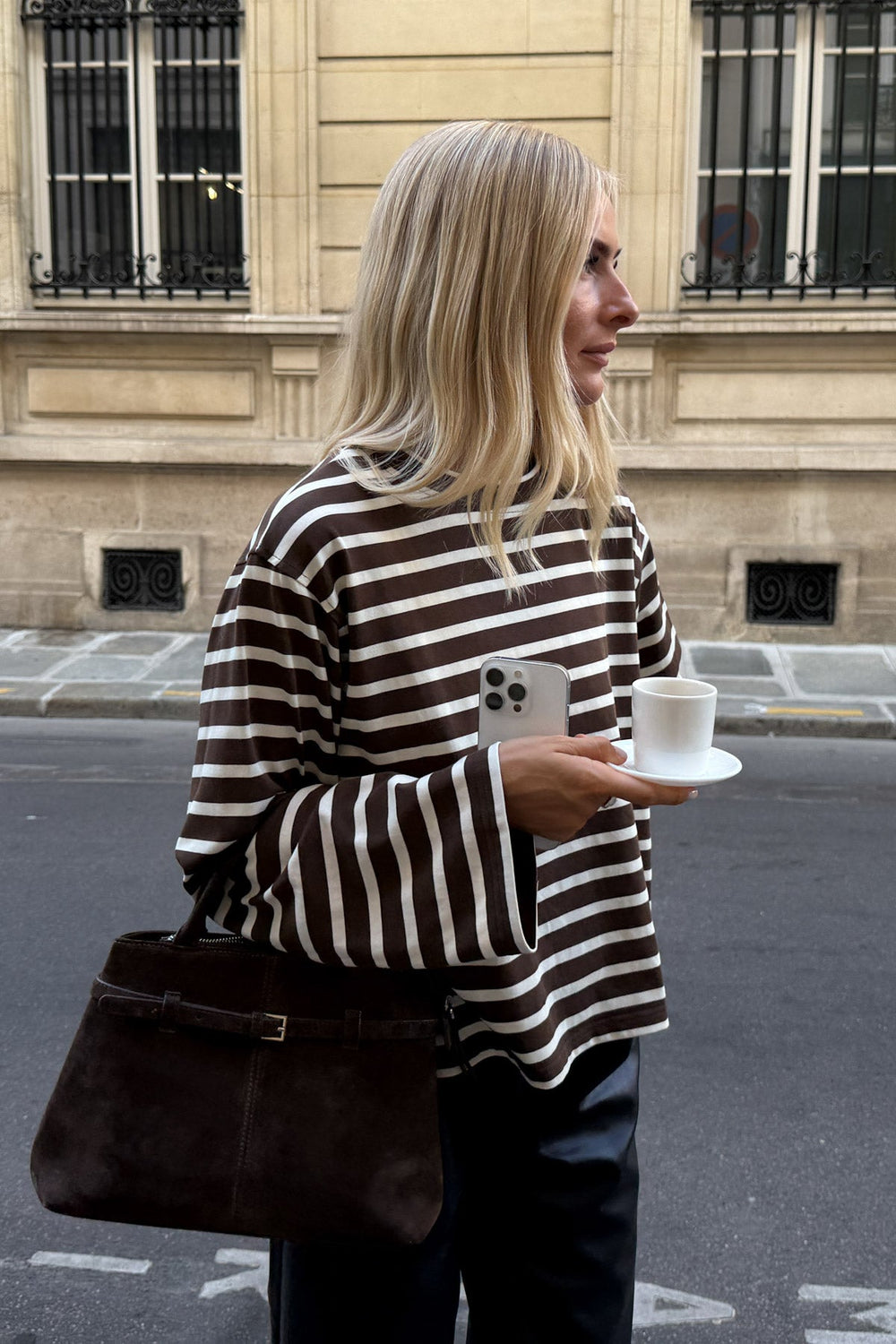 N-Maple LS T-Shirt Eton Brown Ivory Stripe