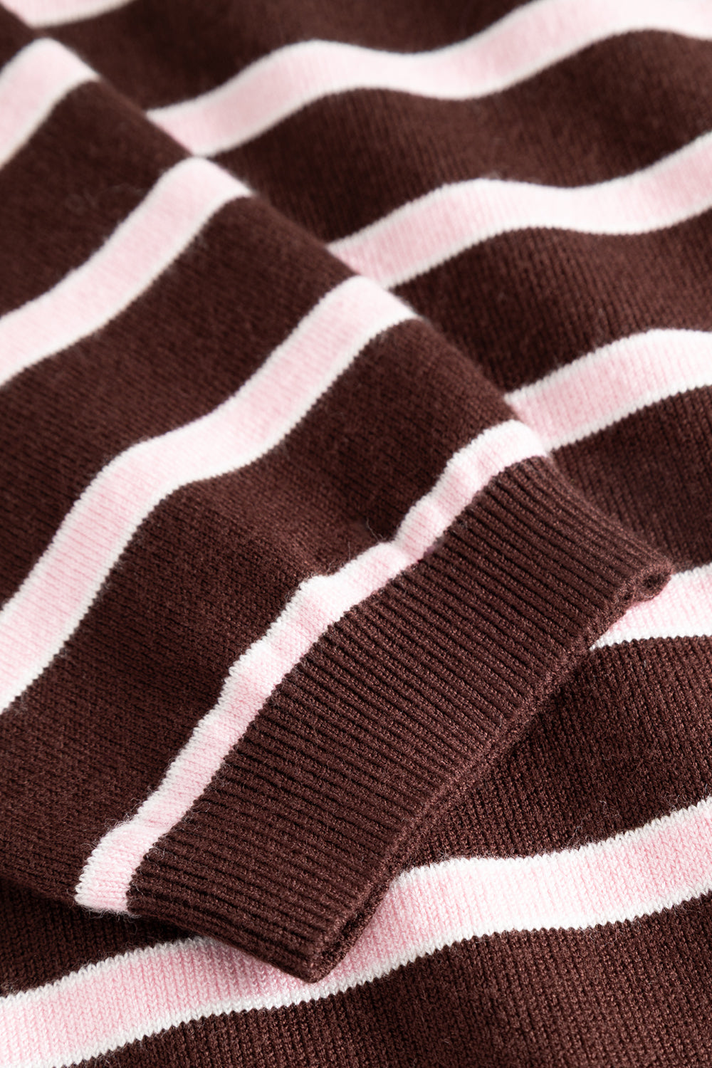 N-Muna LS Knit Dannia Blush Chocolate Stripe