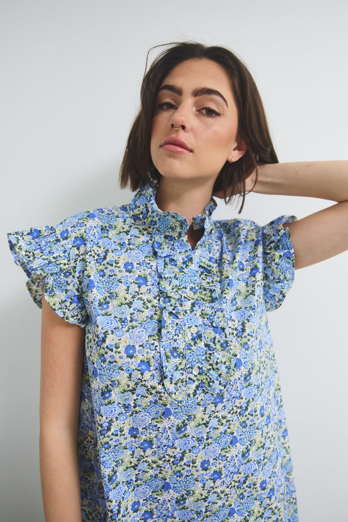 Sally Dress Blue/Yellow Flower