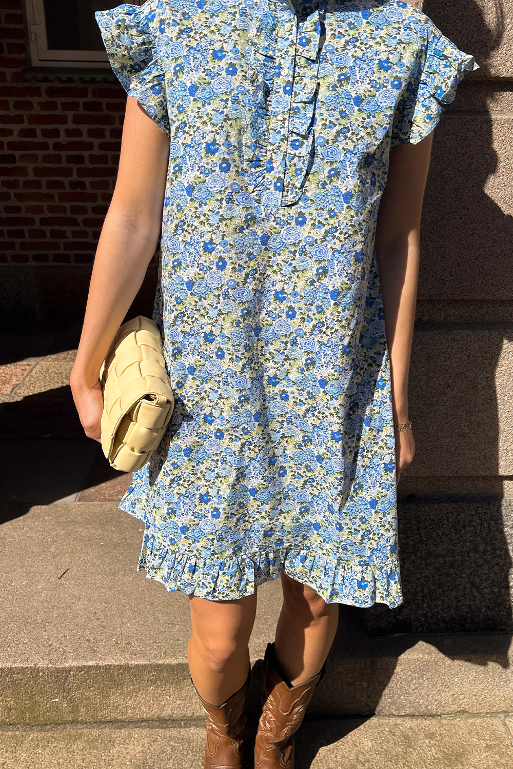 Sally Dress Blue/Yellow Flower