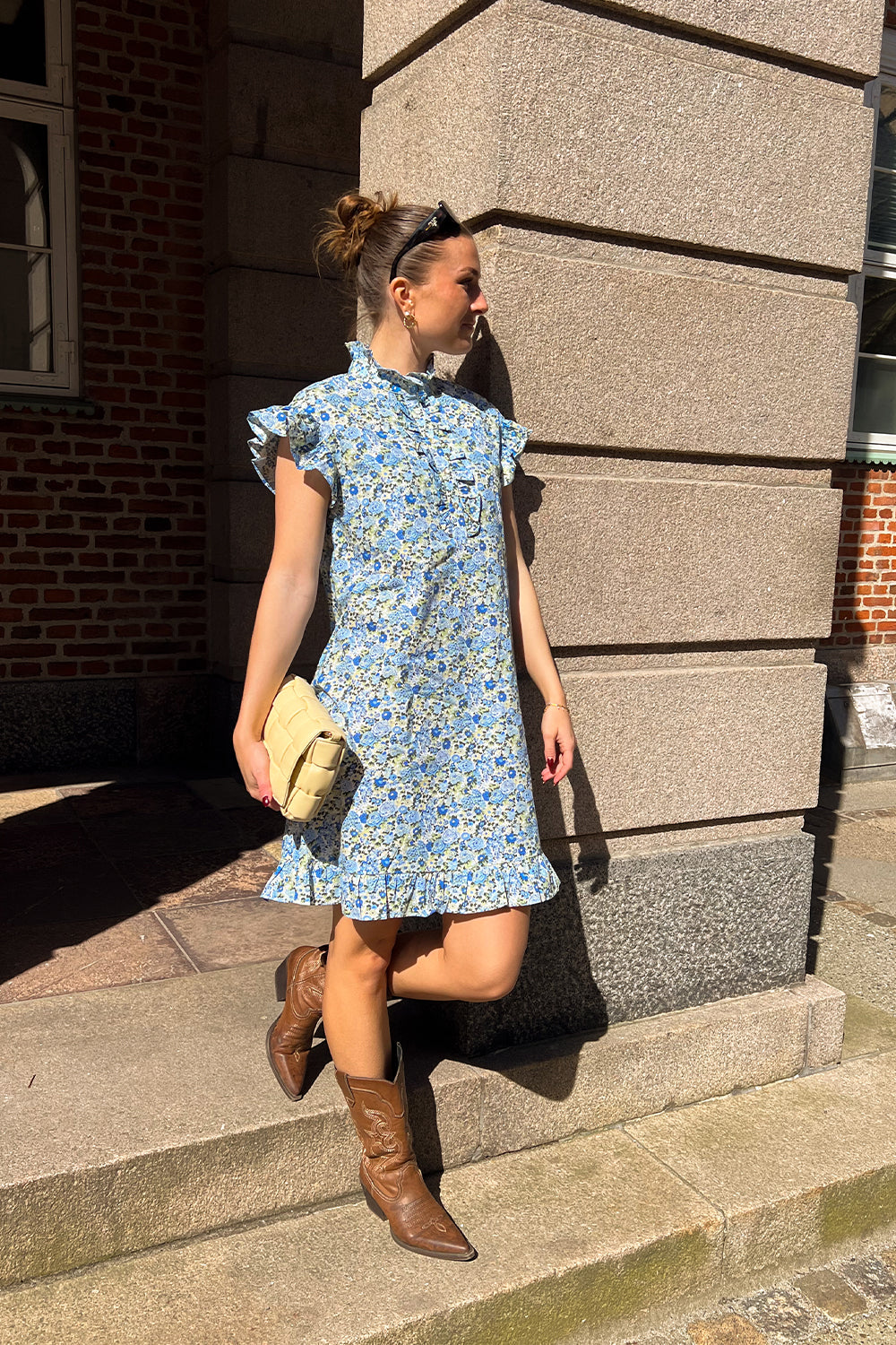 Sally Dress Blue/Yellow Flower