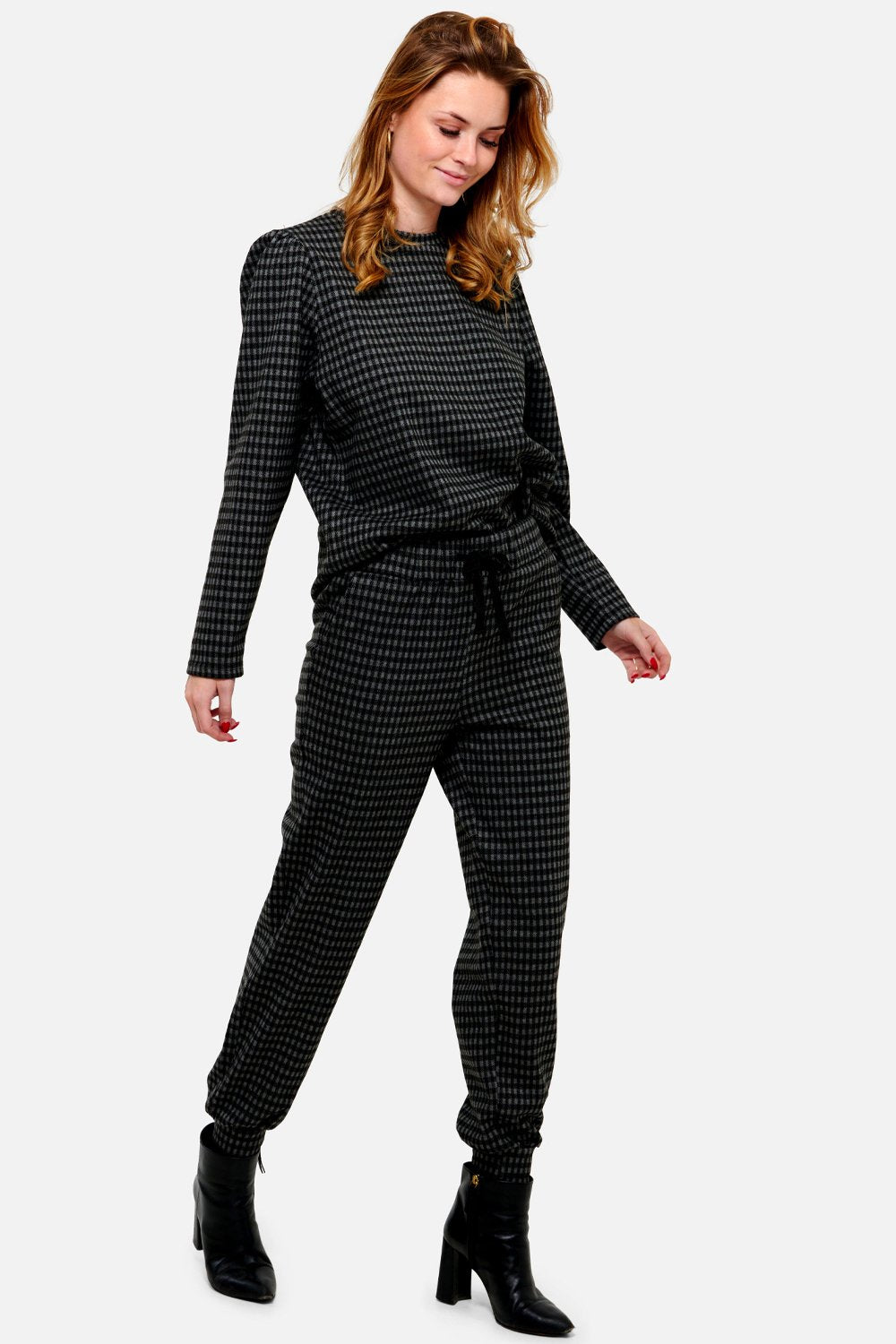 Flow Sweatshirt Rayon Darkgrey Checks