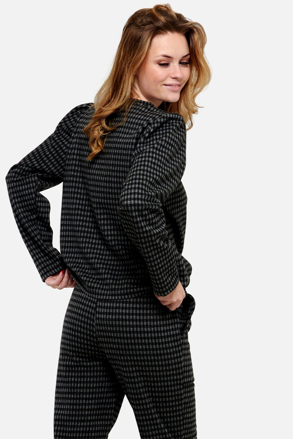 Flow Sweatshirt Rayon Darkgrey Checks